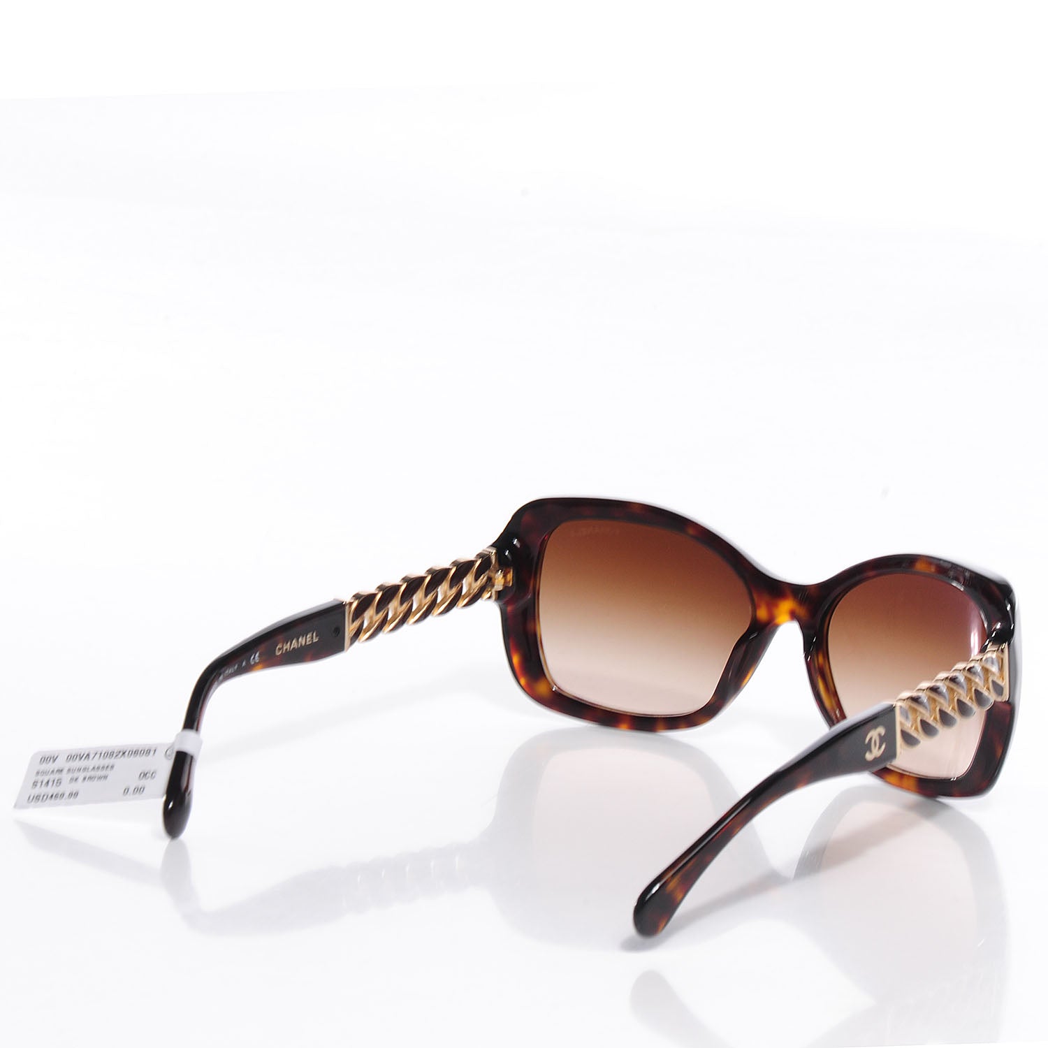 Chanel Acetate Metal Chain Square Sunglasses 5305 Brown 2 of 7