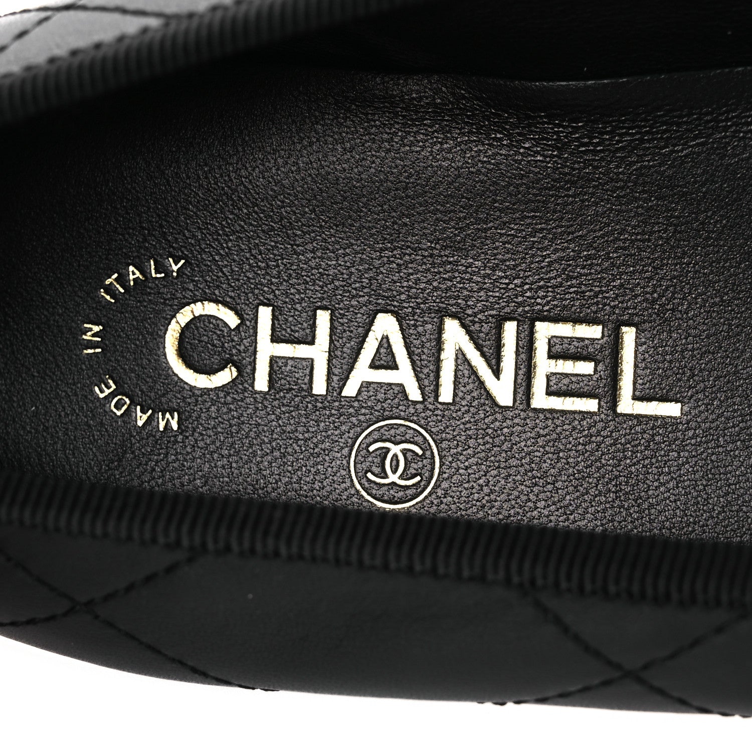 Chanel Lambskin Quilted CC Cambon Ballet Flats 39 Black White 9 of 11