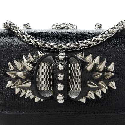 Christian Louboutin Jurassic Calfskin Spikes Sweety Charity NV Crossbody Bag Black Silver 9 of 9