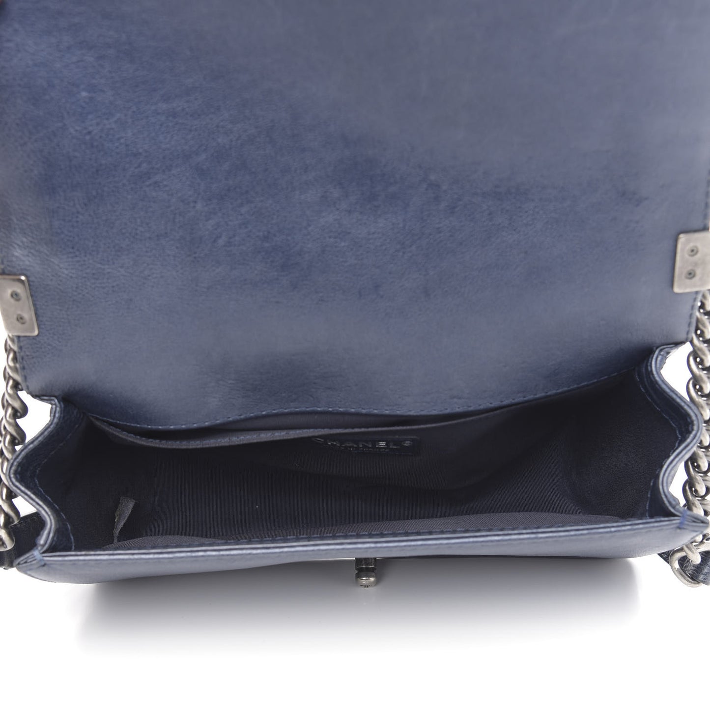 Calfskin Quilted Medium Boy Flap Dark Navy