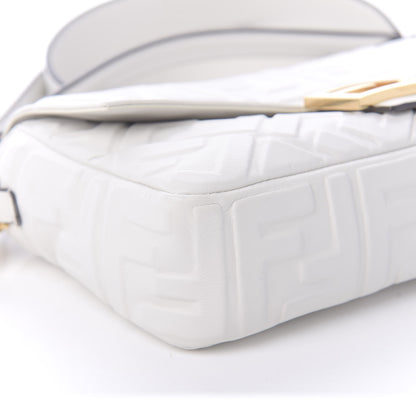 Fendi Nappa FF 1974 Embossed Baguette White 7 of 9