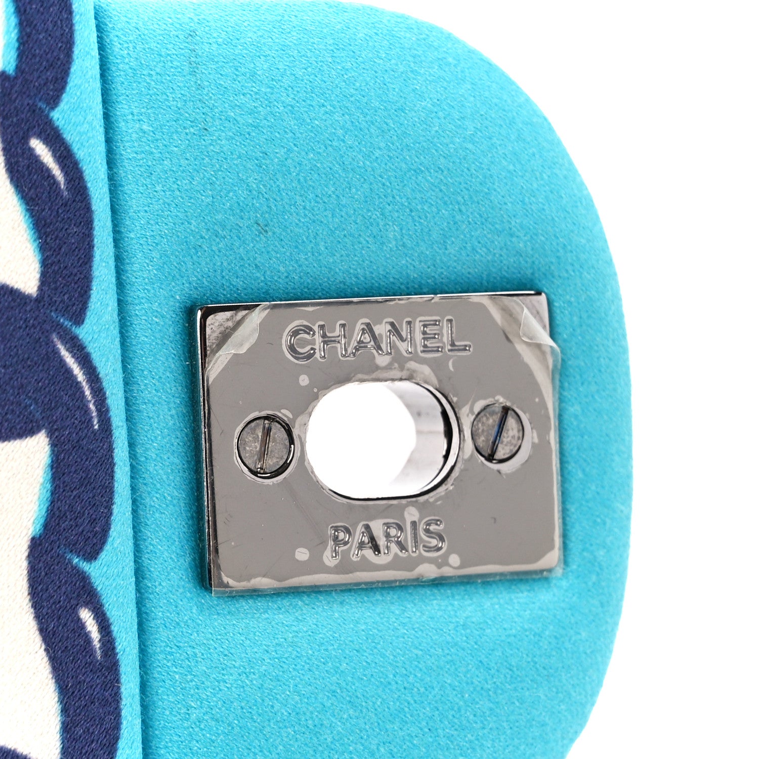Chanel Silk Chain Printed Medium Single Flap Blue 7 of 11