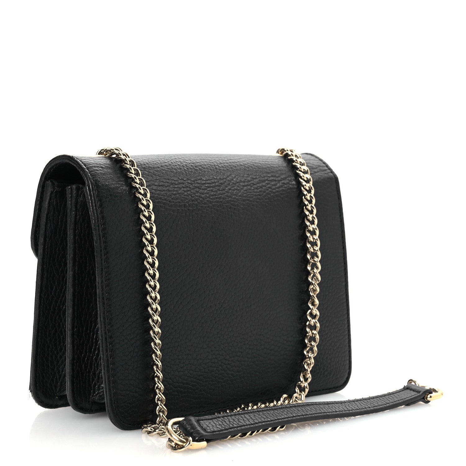 Gucci Dollar Calfskin Small Interlocking G Shoulder Bag Black 2 of 17