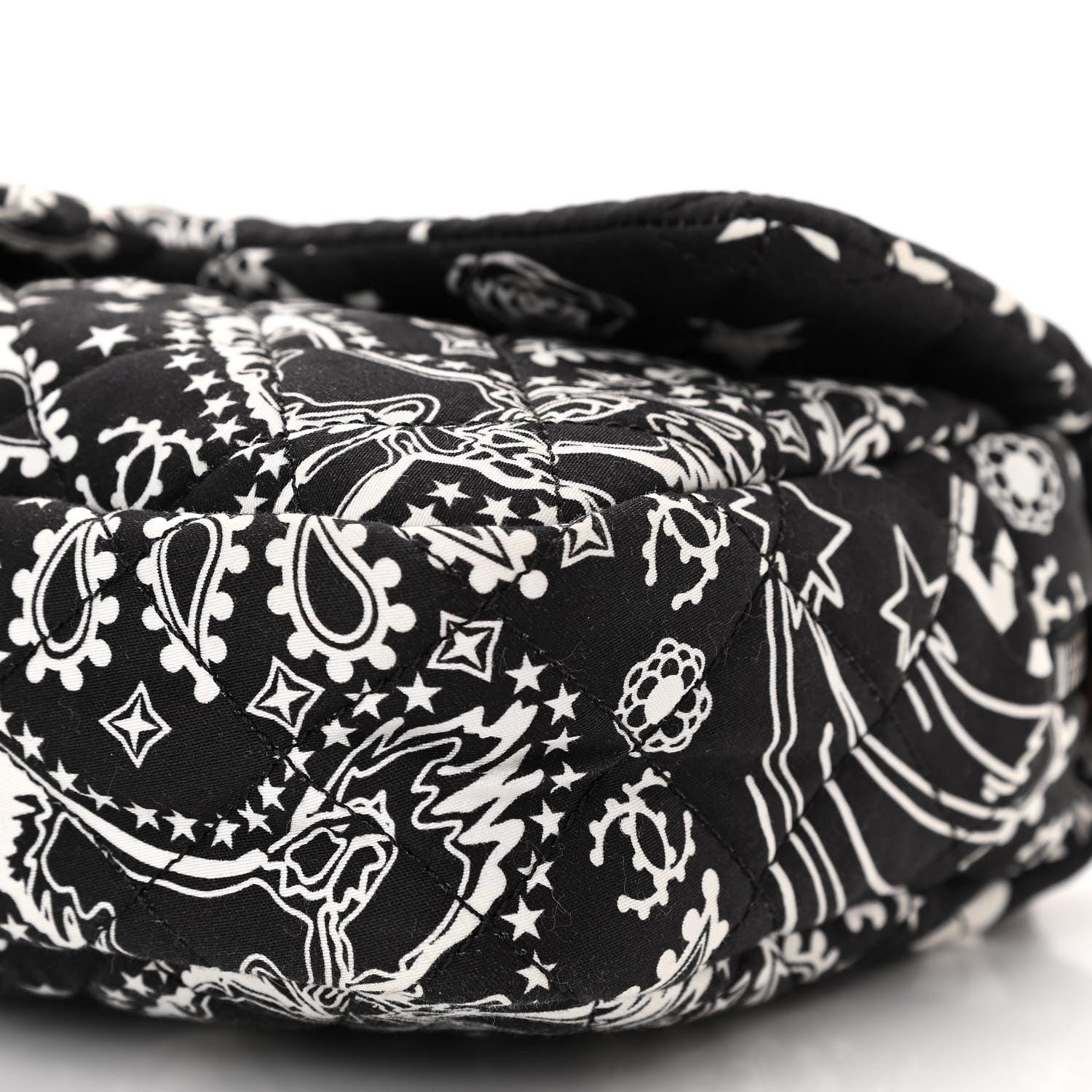 Chanel Cotton Quilted Paris Dallas Medium Bandana Flap Blue 10 of 10