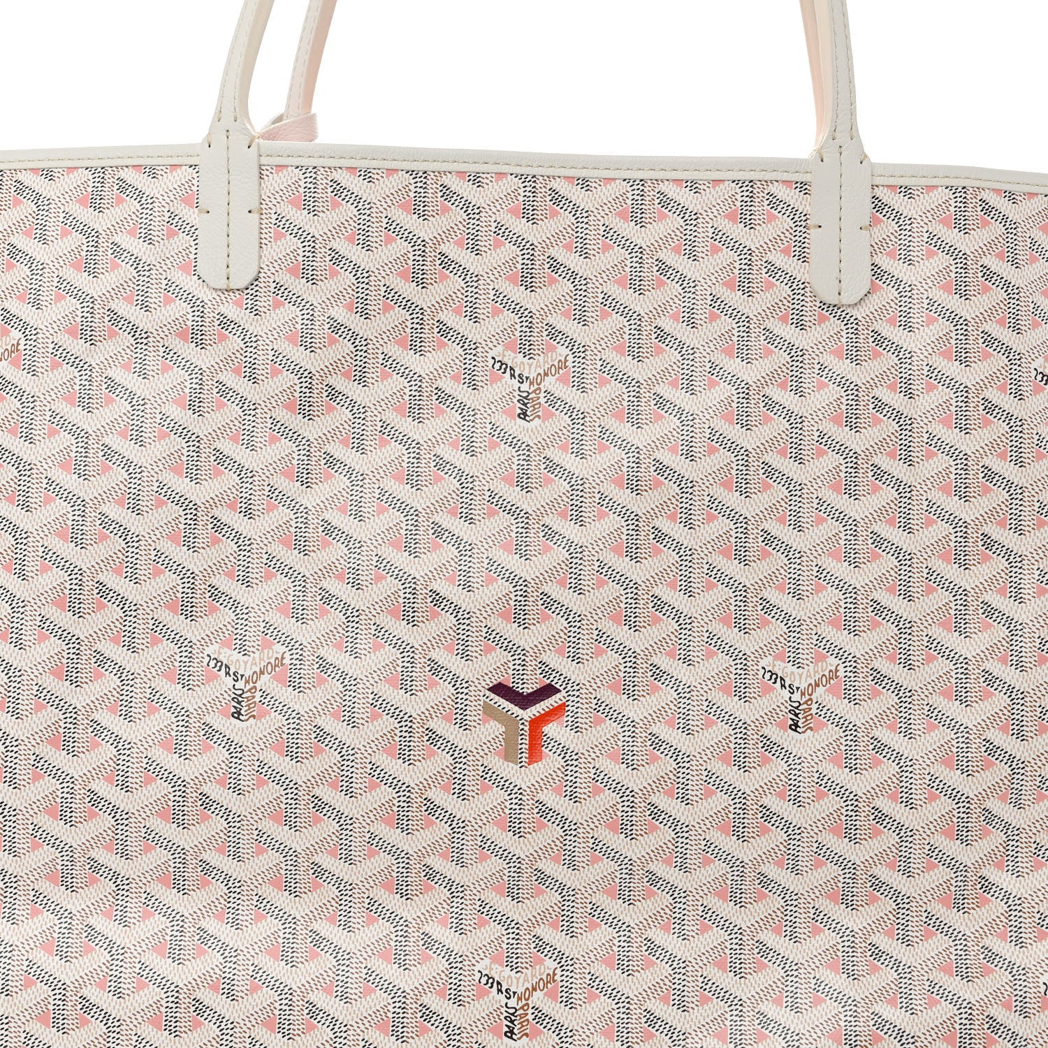 Goyard Goyardine Saint Louis Claire Voie GM White Pink 8 of 10