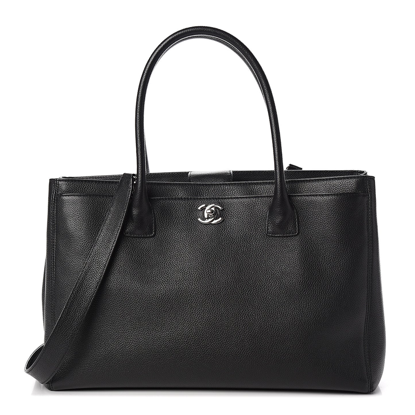 Calfskin Cerf Shopper Tote Black