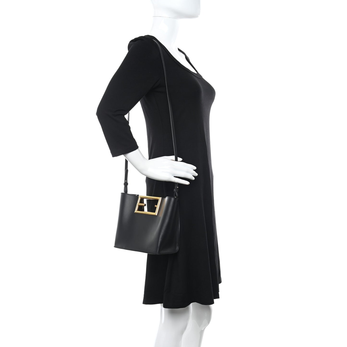 Vitello King Small Fendi Way Tote Black
