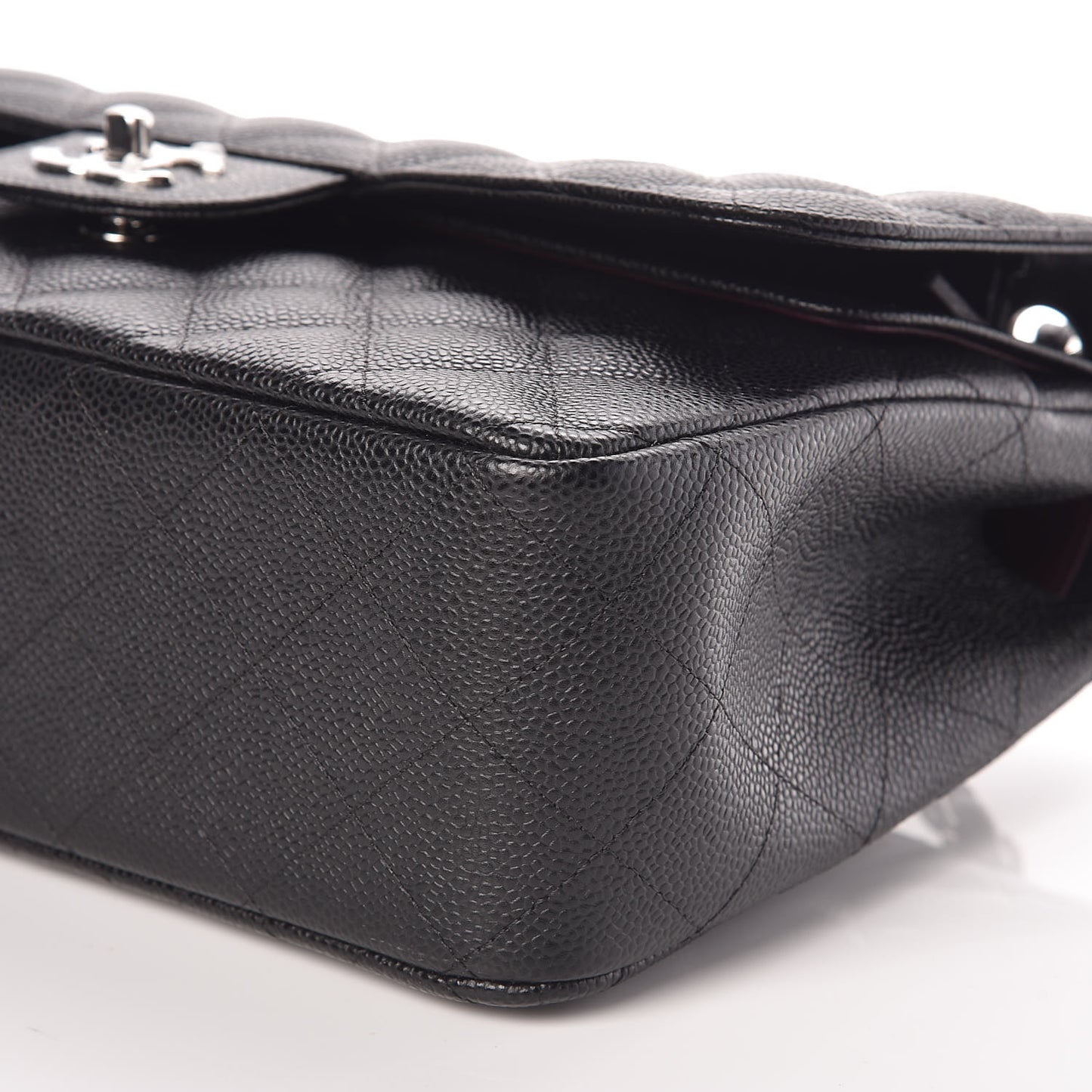 Caviar Quilted Jumbo Double Flap Black
