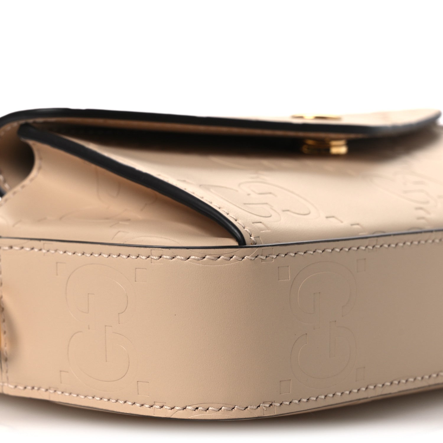 Gucci Calfskin GG Super Mini Debossed Chain Wallet Light Beige 9 of 10