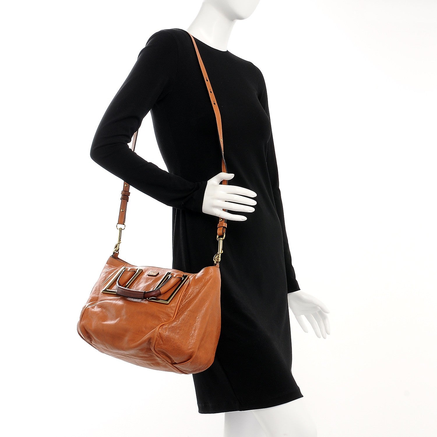 Chloe Tumbled Lambskin Medium Ethel Satchel Nutmeg Moka 2 of 8
