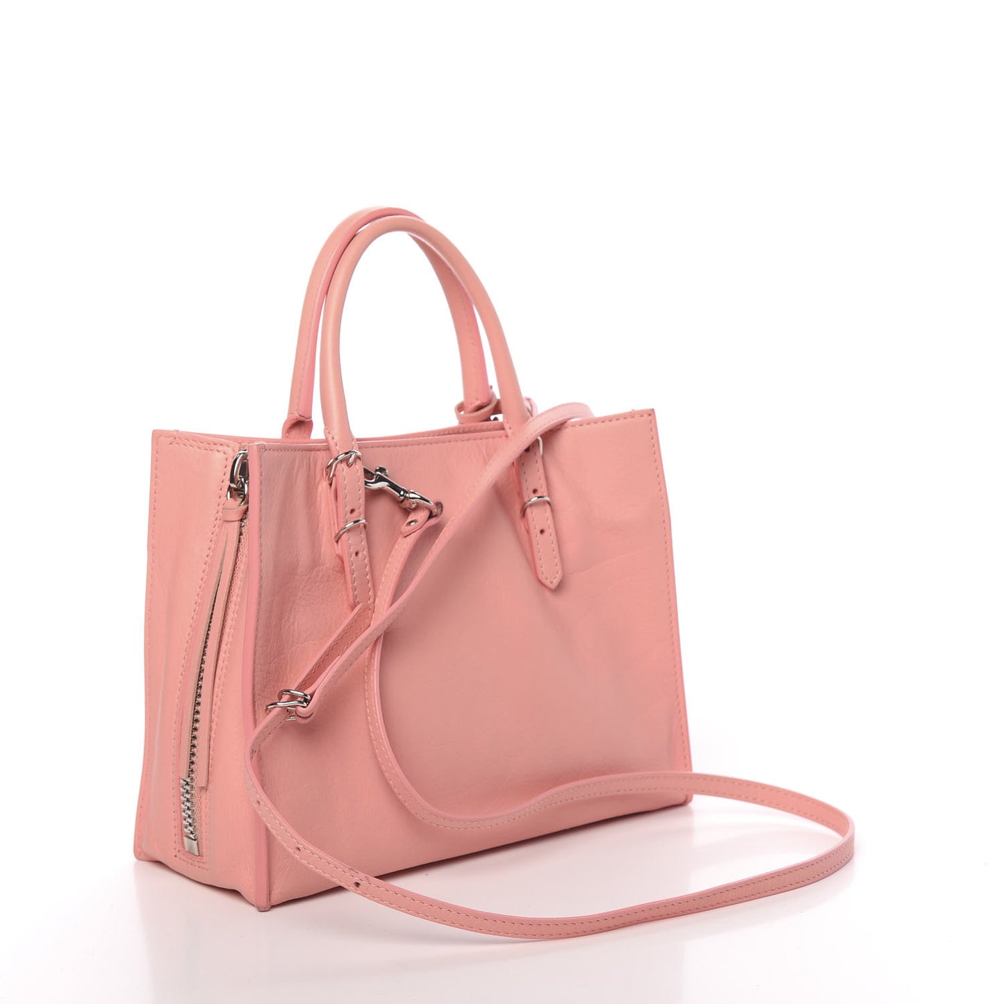 Veau Papier A4 Zip Around Tote Rose Vieux Rose
