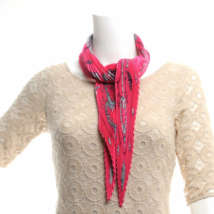 Hermes Silk Plisse Keys Les Cles Scarf 90 Rose Vif Fuchsia Gris 3 of 6