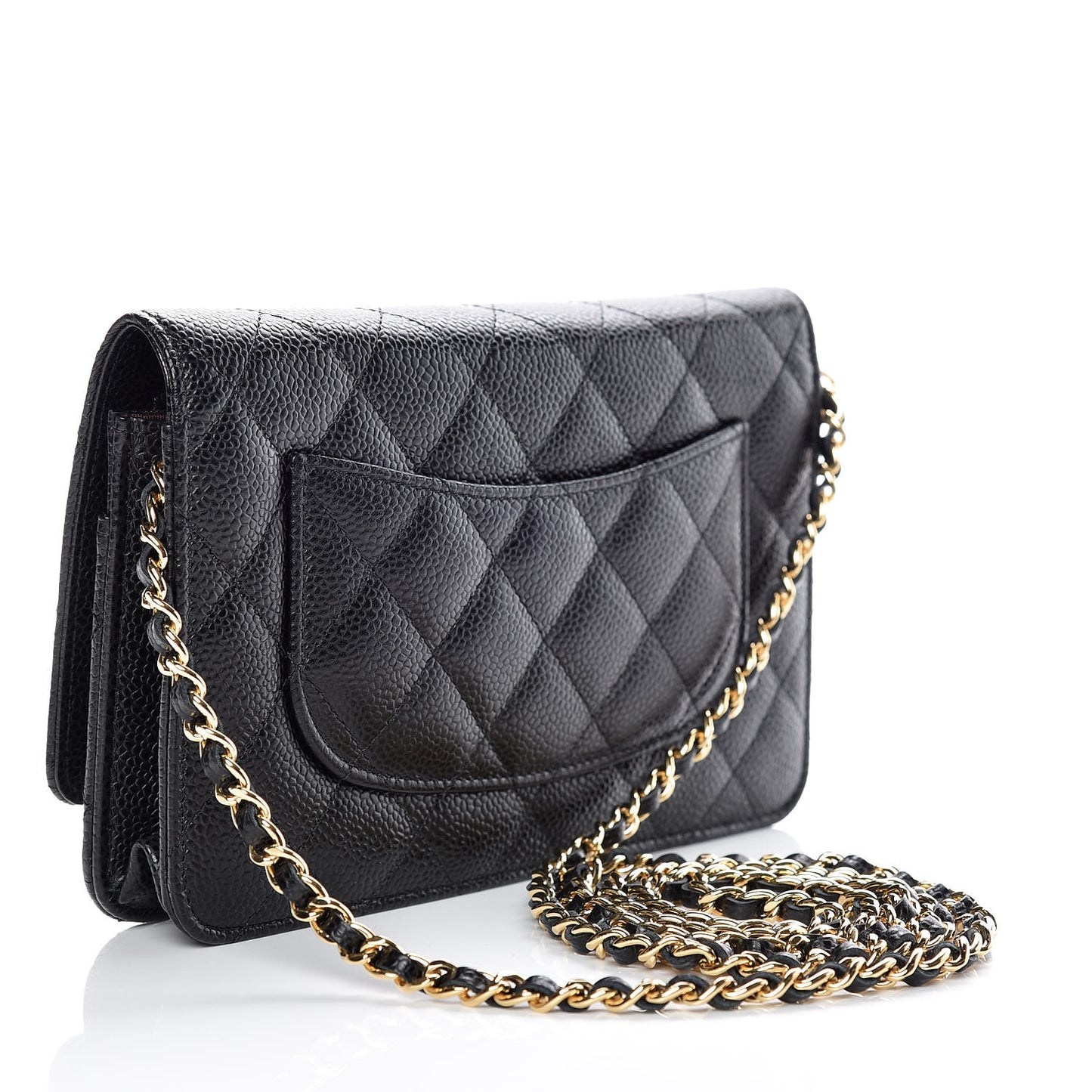 Caviar Quilted Wallet On Chain WOC Black