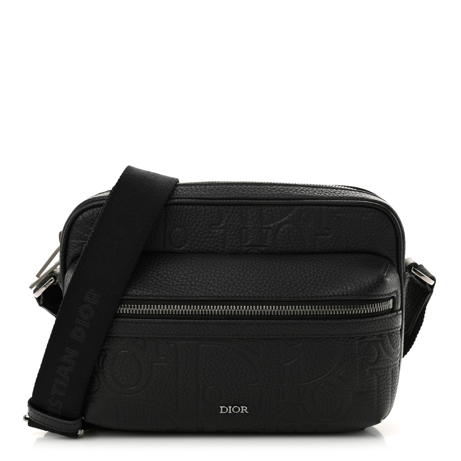 Christian Dior Grained Calfskin Embossed Dior Gravity Rider Zipped 2.0 Messenger Black 1 of 12
