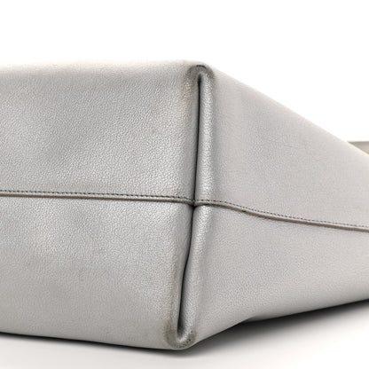 Saint Laurent Metallic Calfskin Large Shopping Tote Silver 10 of 21