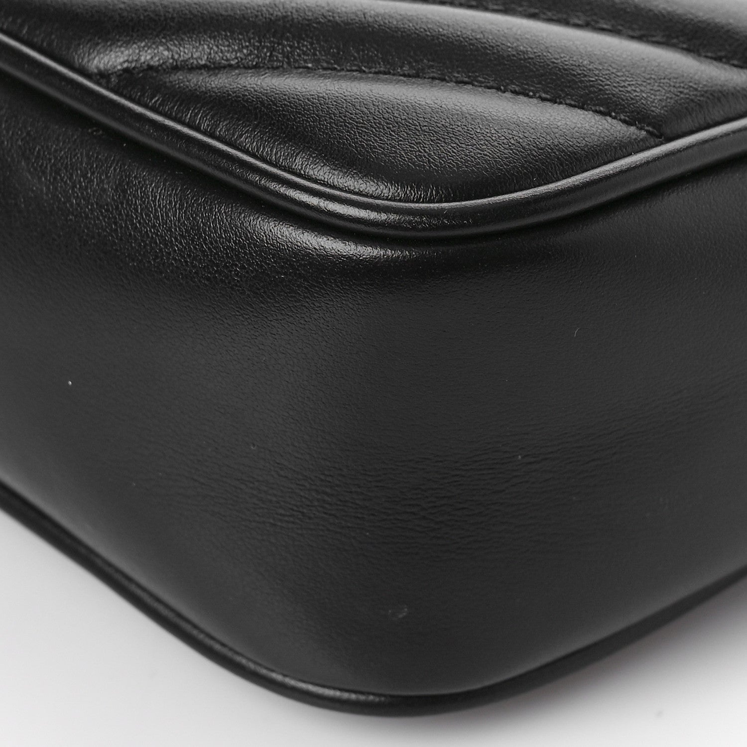 Saint Laurent Calfskin Matelasse Monogram Monochrome Lou Camera Bag Black 8 of 9