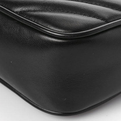 Saint Laurent Calfskin Matelasse Monogram Monochrome Lou Camera Bag Black 8 of 9