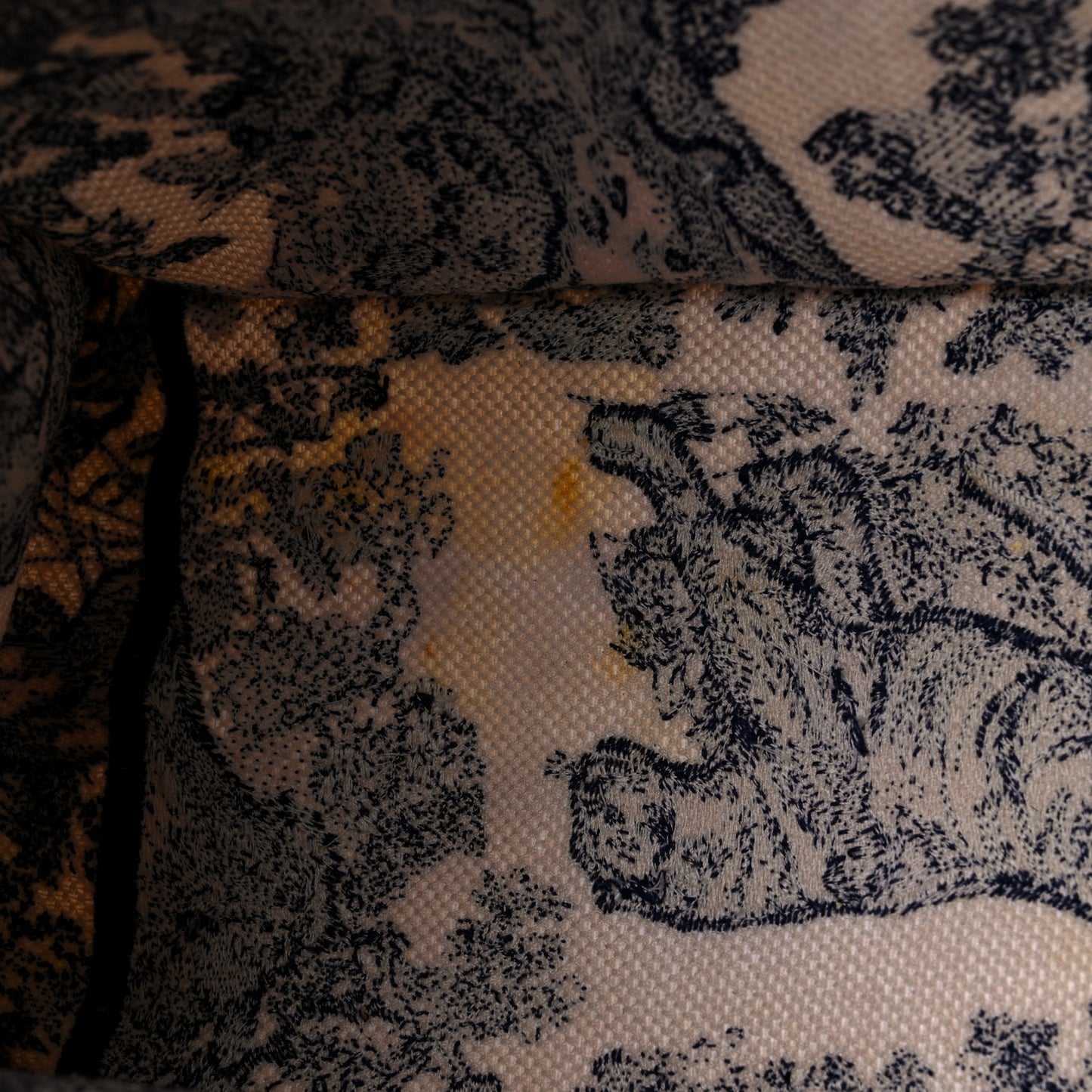 Canvas Embroidered Large Dioriviera Toile De Jouy Book Tote Blue
