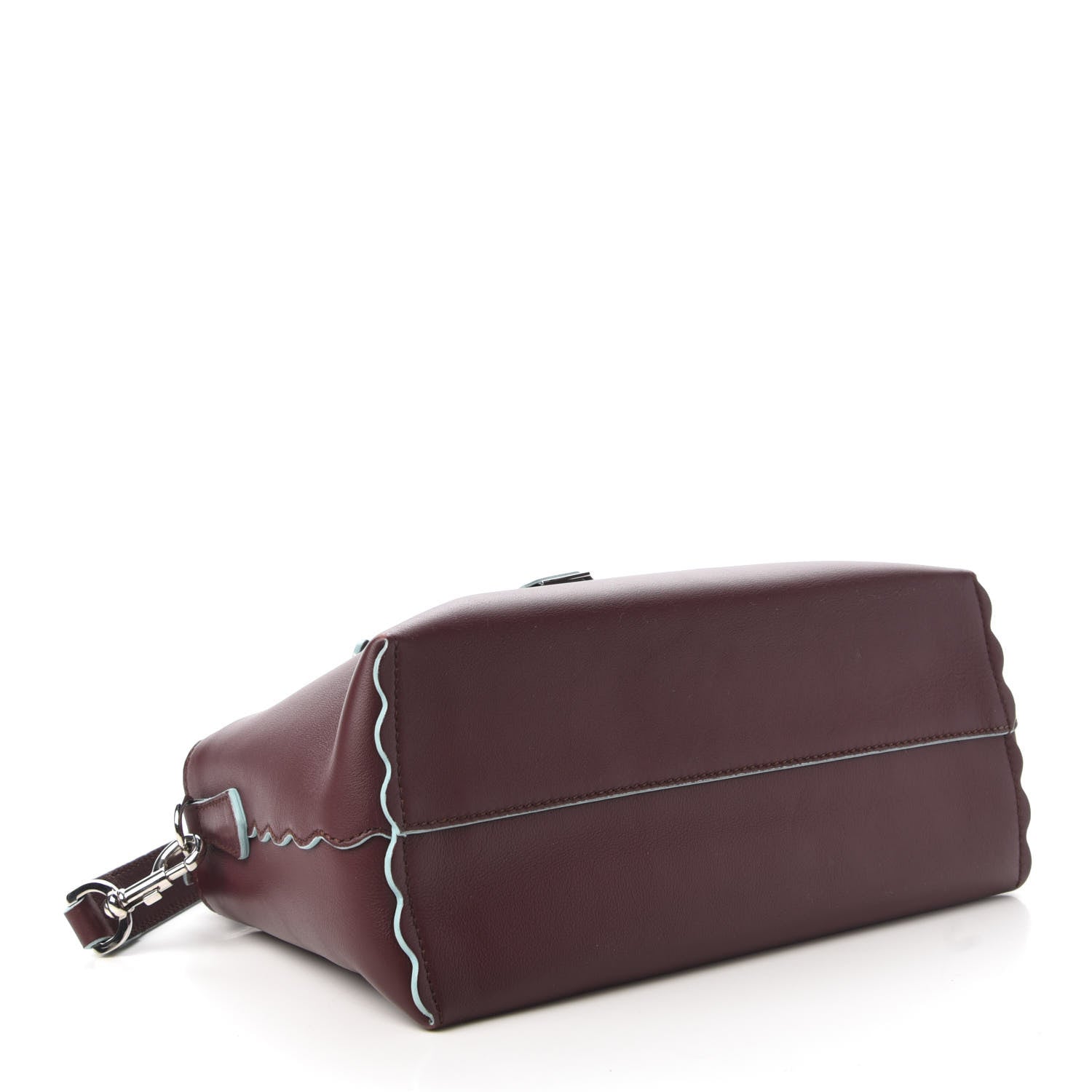Fendi Vitello Dolce Scalloped Studded Medium By The Way Boston Bag Bordeaux 4 of 10