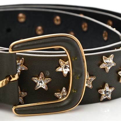 Chanel Lambskin Crystal Star Belt 90 Green 6 of 8