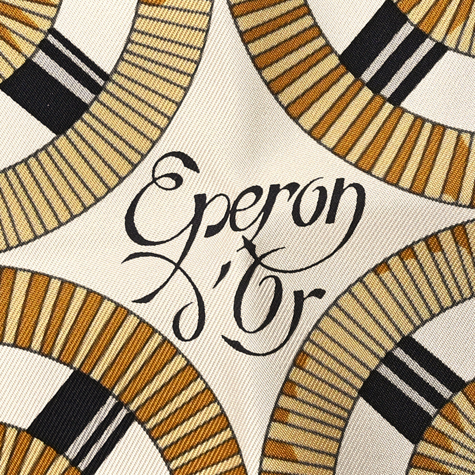 Hermes Silk Eperon D'Or Forever Scarf 90 Caramel Creme Or 5 of 5