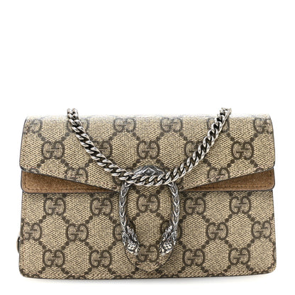 Gucci GG Supreme Monogram Super Mini Dionysus Shoulder Bag Taupe 1 of 9