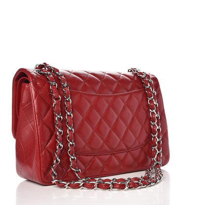 Chanel Caviar Quilted Jumbo Double Flap Red 4 of 9