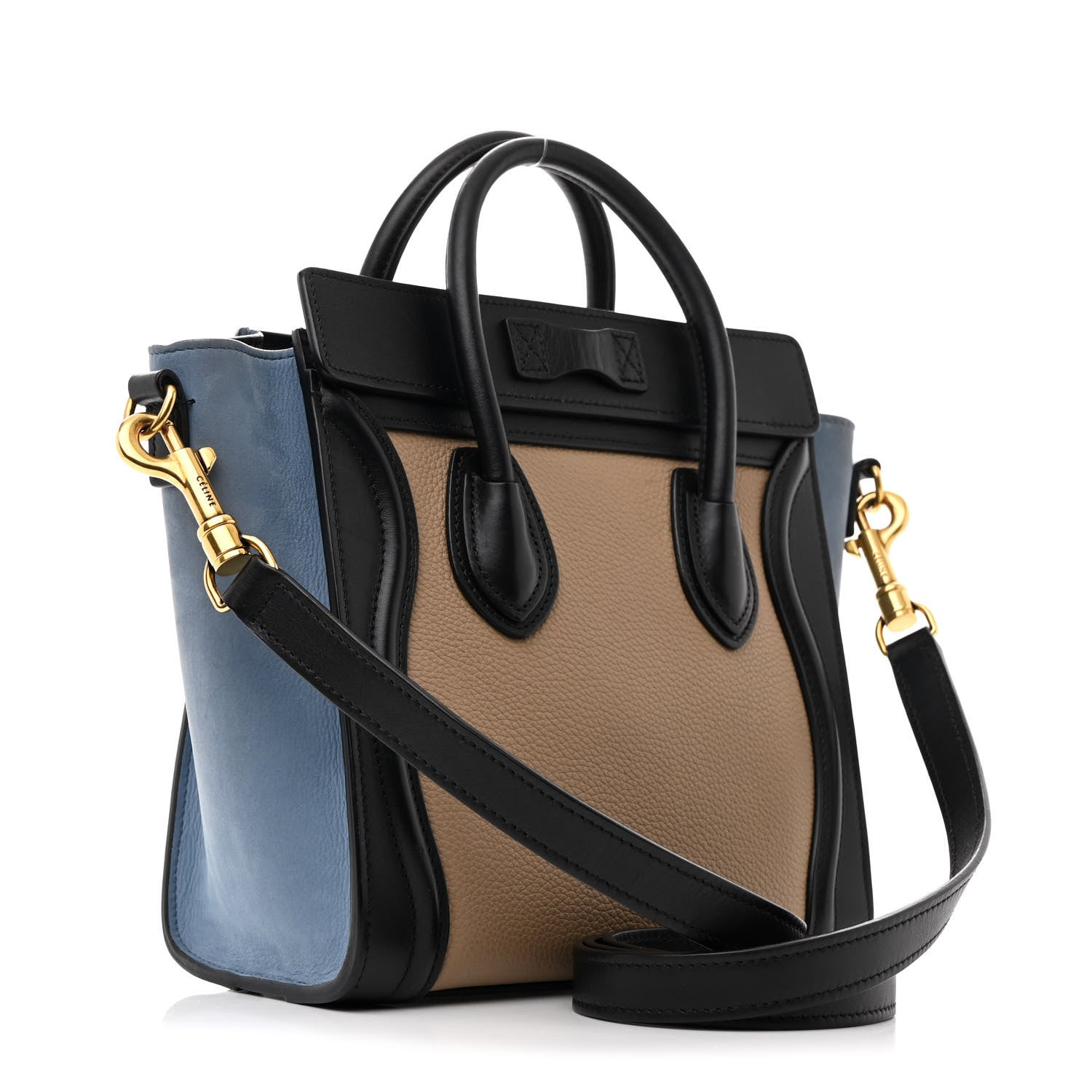 Celine Elephant Calfskin Nano Tri-Color Luggage Beige 3 of 12