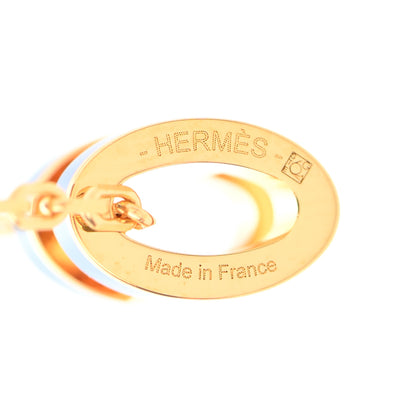 Hermes Lacquered Gold Mini Pop H Pendant Necklace Bleu Sature 5 of 7