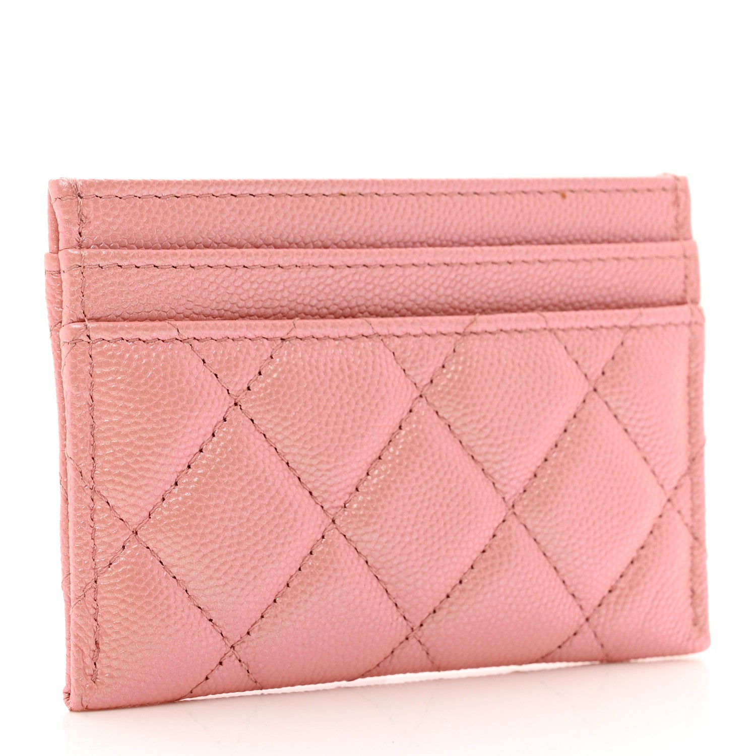 Chanel Iridescent Caviar Quilted Card Holder Rose Pink 3 of 9