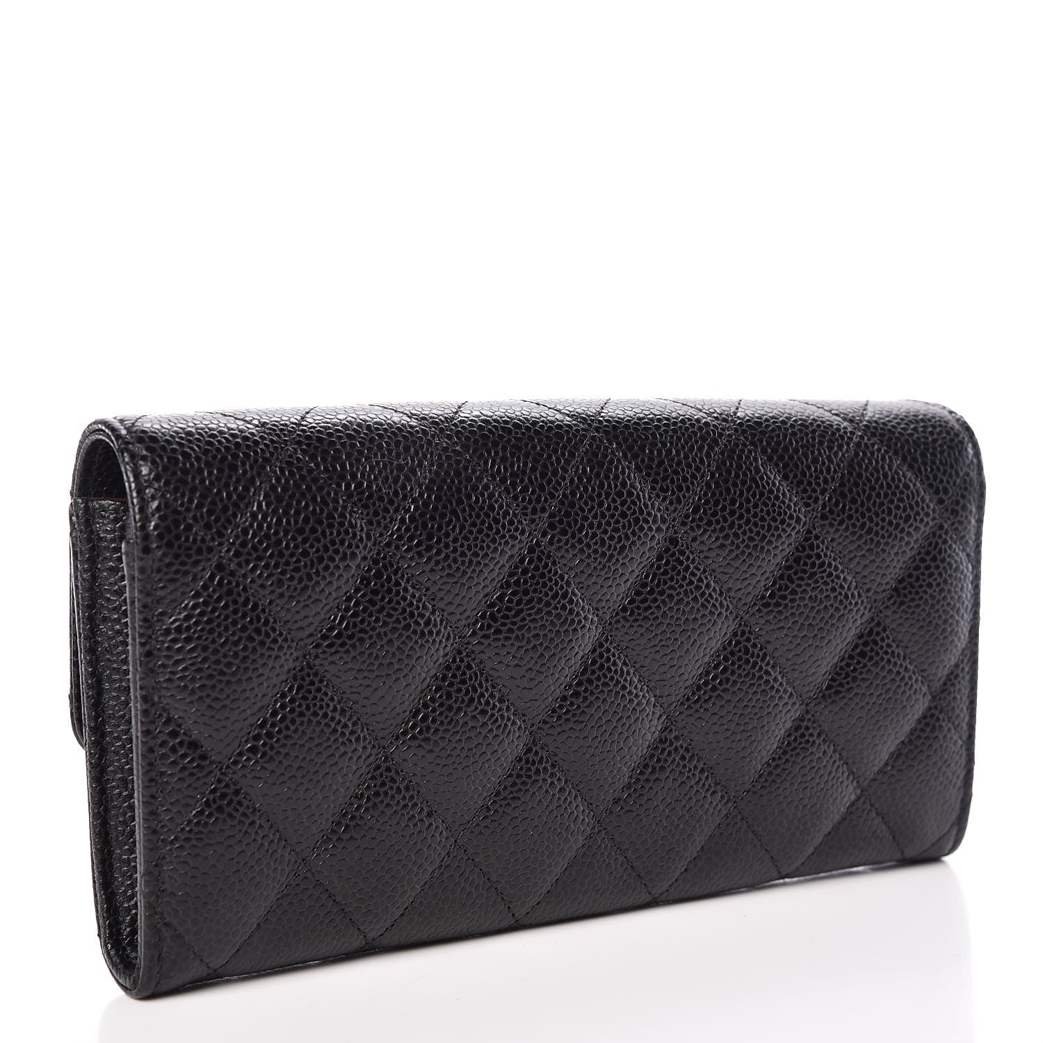 Chanel Caviar Quilted Large Gusset Flap Wallet Black 3 of 11