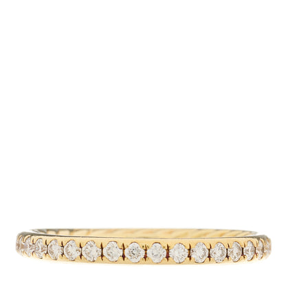 David Yurman 18K Yellow Gold Diamond 2.2mm Cable Collectibles Band Ring 56 7.5 2 of 5