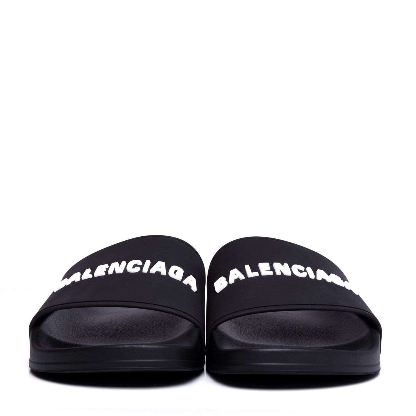Rubber Womens Logo Pool Slide Sandals 41 Black White