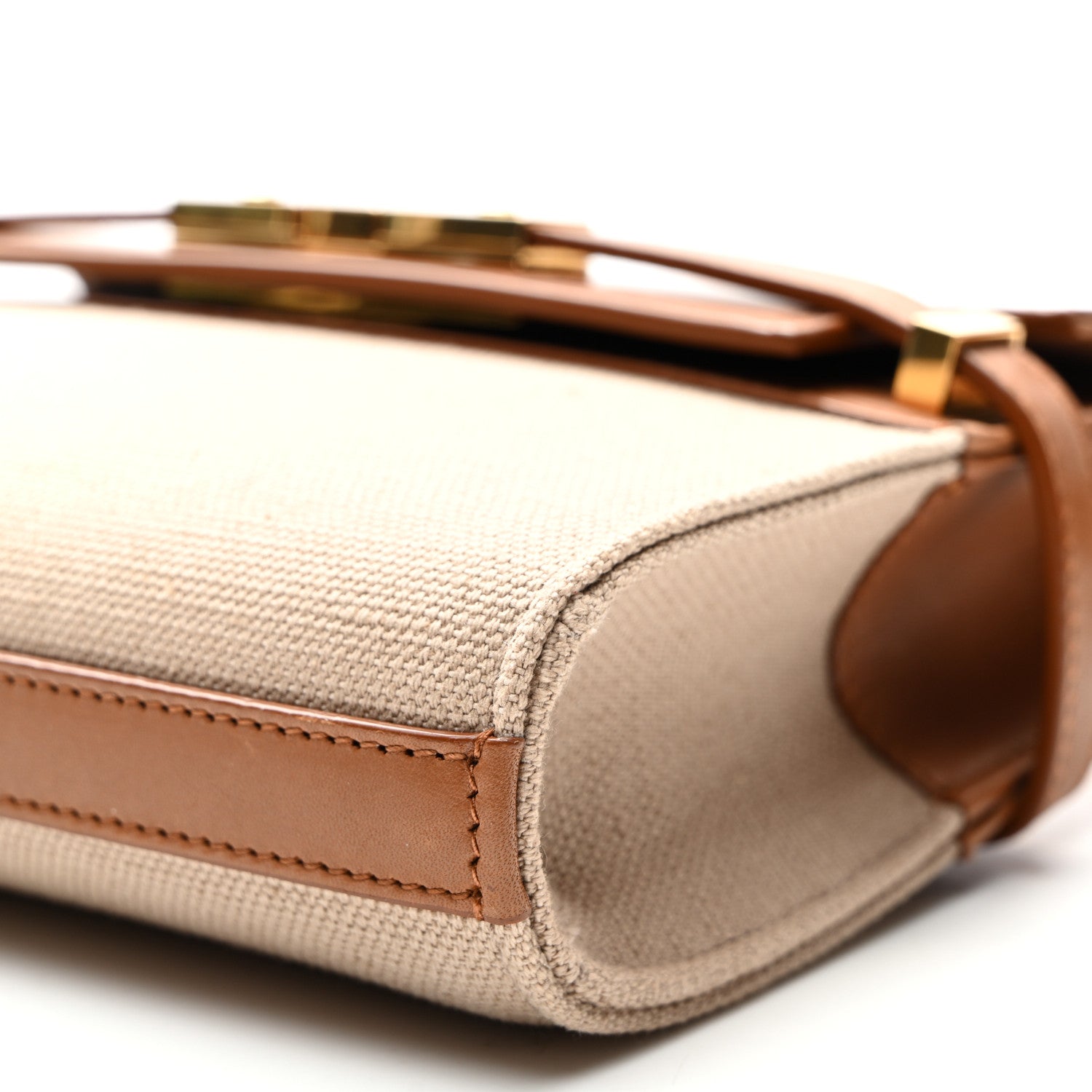 Saint Laurent Canvas Calfskin Mini Manhattan Shoulder Bag  Natural Beige Brick 9 of 10