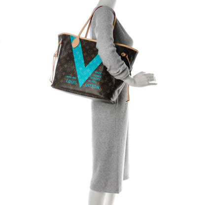 Louis Vuitton Monogram V Neverfull MM Turquoise 2 of 8