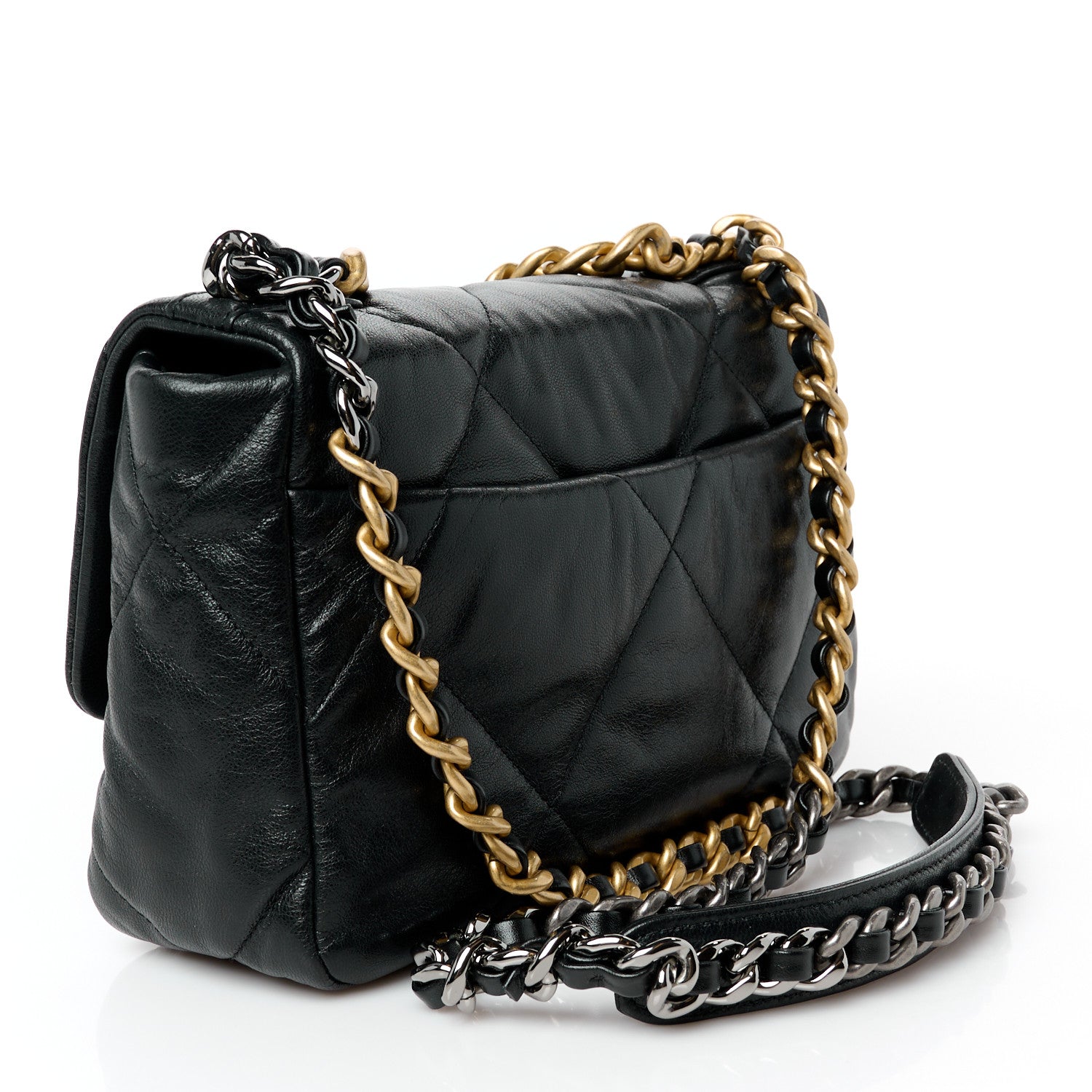 Chanel Goatskin Quilted Medium Chanel 19 Flap Black 3 of 10