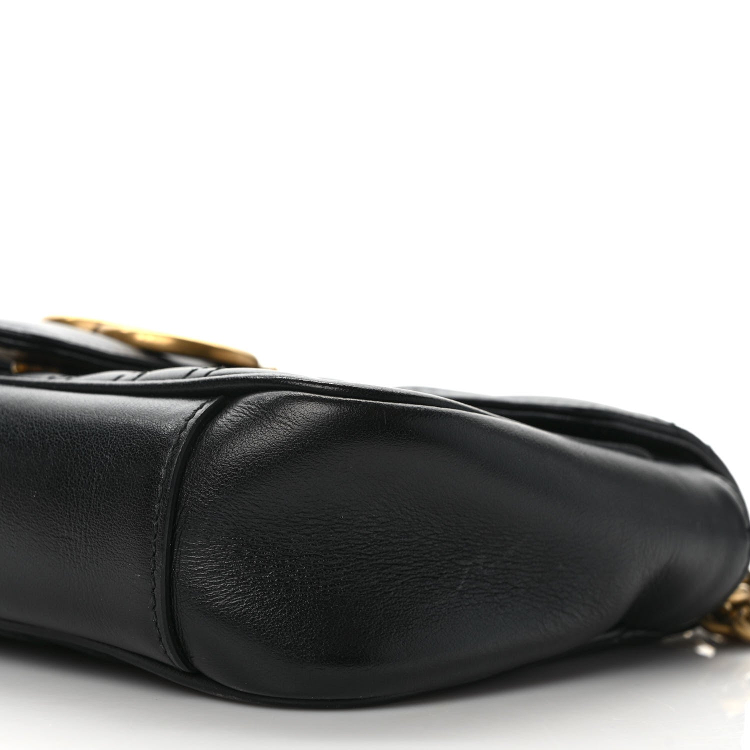 Gucci Calfskin Matelasse Mini GG Marmont Shoulder Bag Black 9 of 11