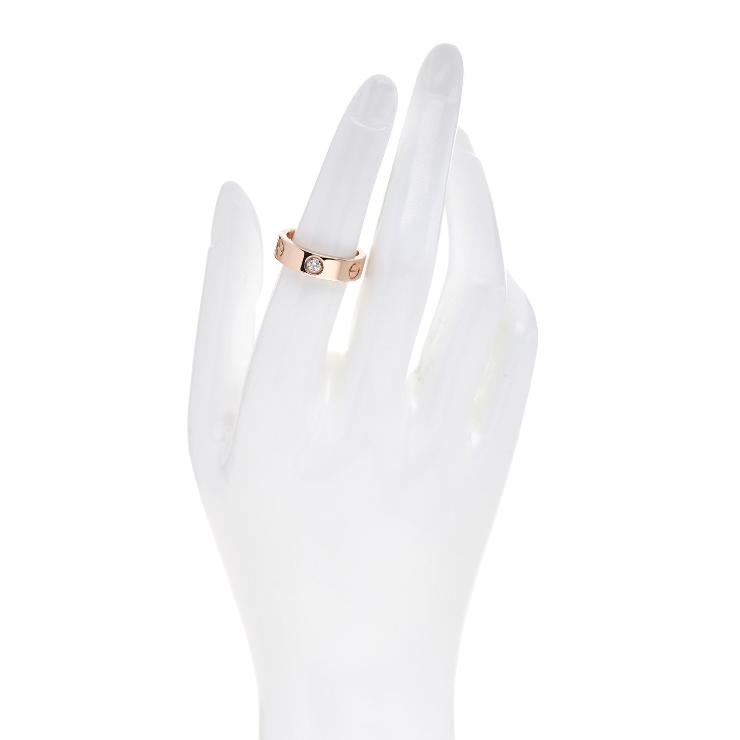 Cartier 18K Pink Gold 3 Diamond 5.5mm LOVE Ring 53 6.25 2 of 5