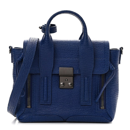 3.1 Phillip Lim Textured Calfskin Mini Pashli Satchel Cobalt 1 of 9