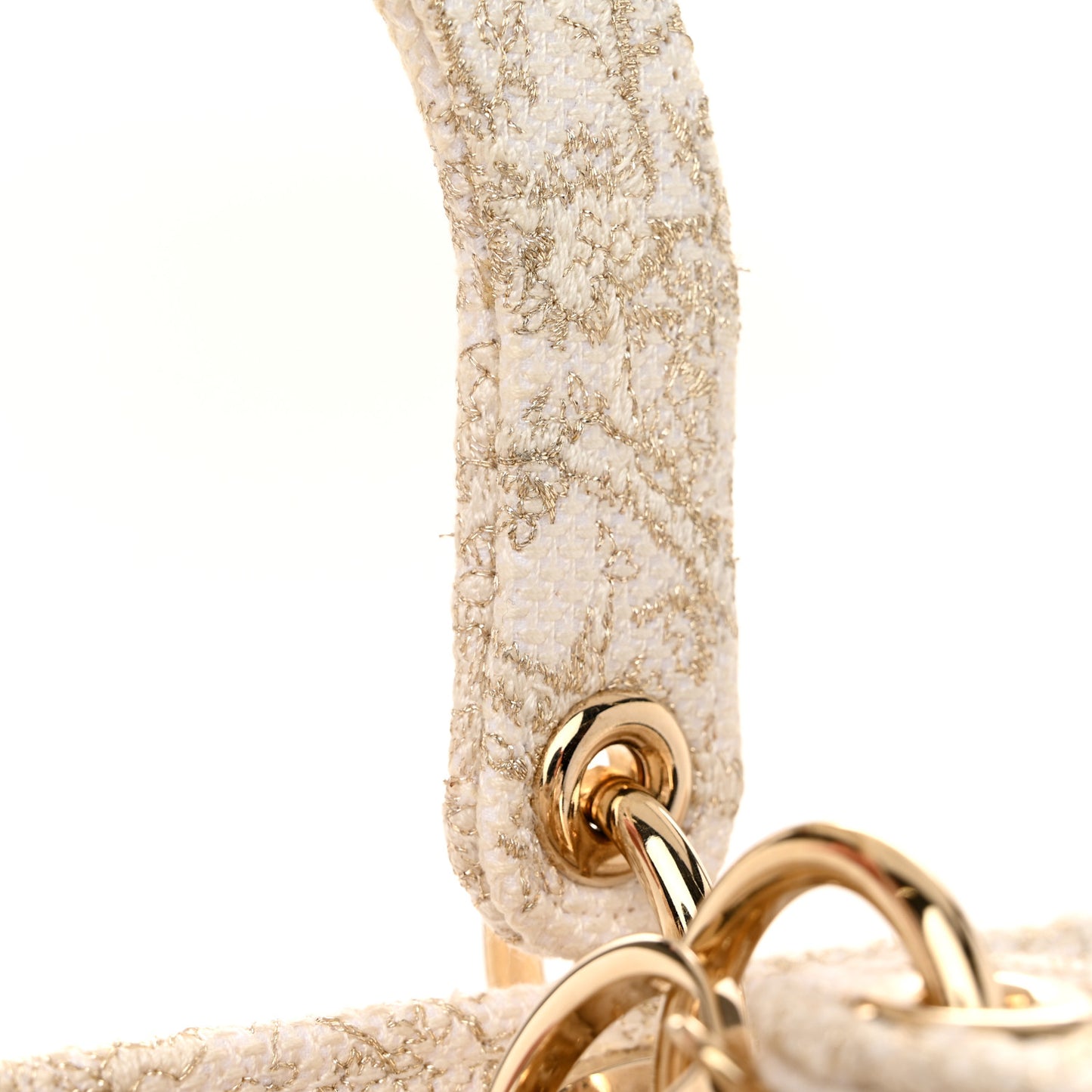 Canvas Around The World Stella Embroidered Medium Lady D-Lite White Gold