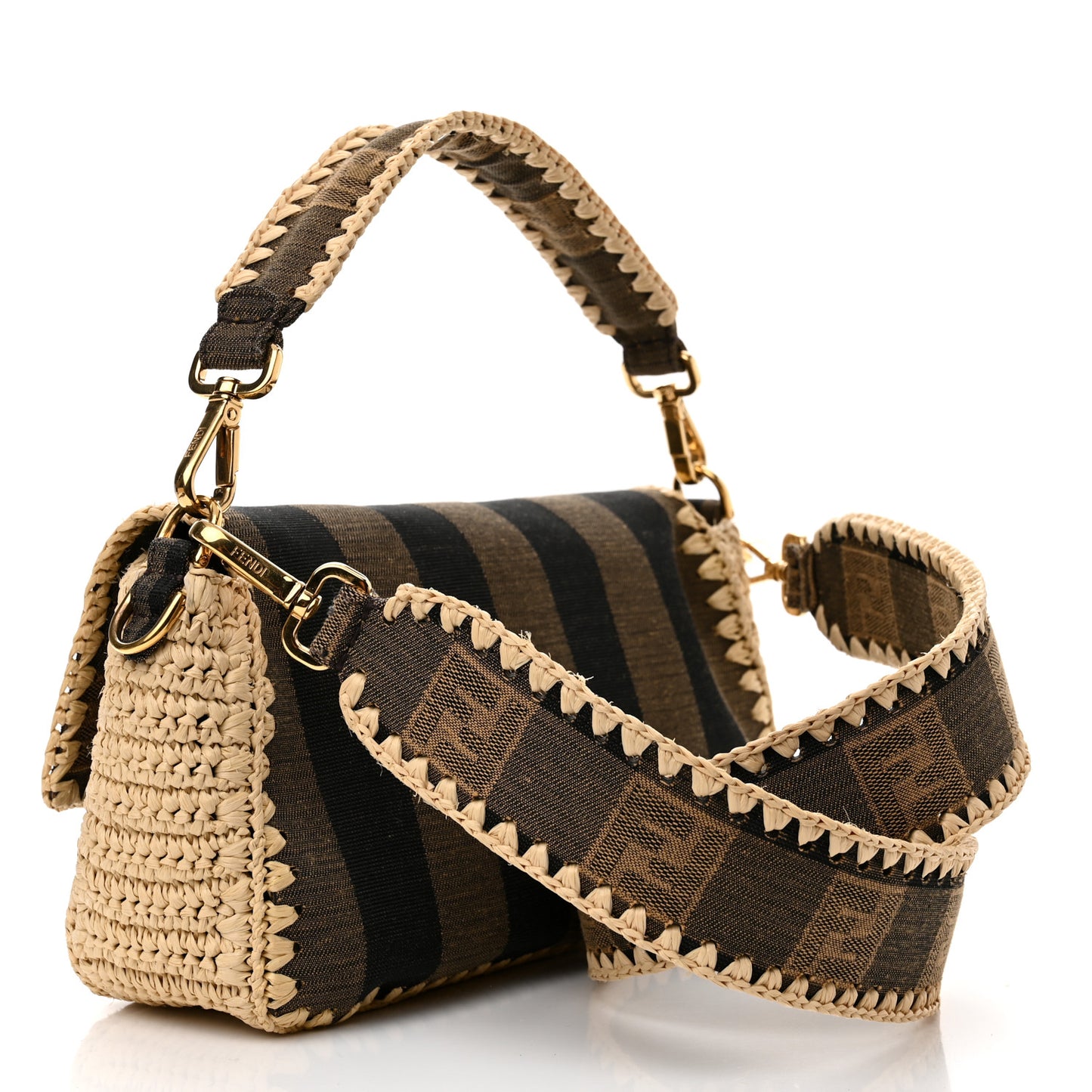 Fabric Jacquard Raffia Straw Pequin Gingham Woven Baguette Beige Black Natural