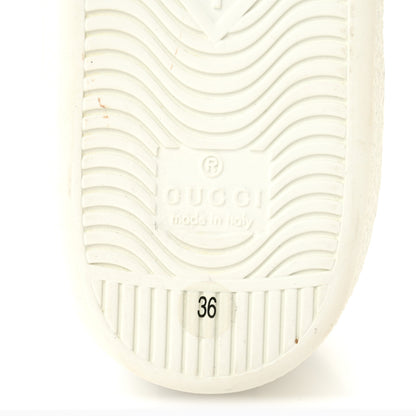 Gucci Calfskin Sequins Web Game Logo Womens Ace Sneakers 36 White 6 of 9