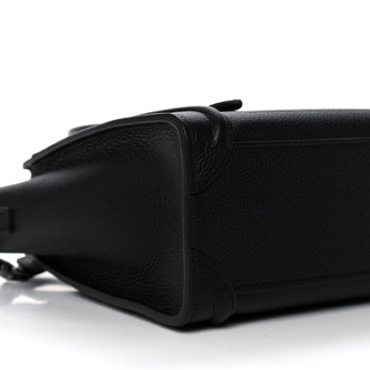 Celine Drummed Calfskin Nano Luggage Black 8 of 10