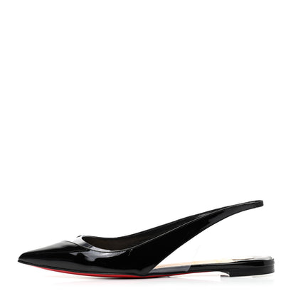 Christian Louboutin Patent PVC V Dec Flat 40 Black 1 of 9