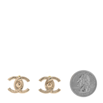 Chanel Metal Logo CC Turnlock Earrings Gold 2 of 4