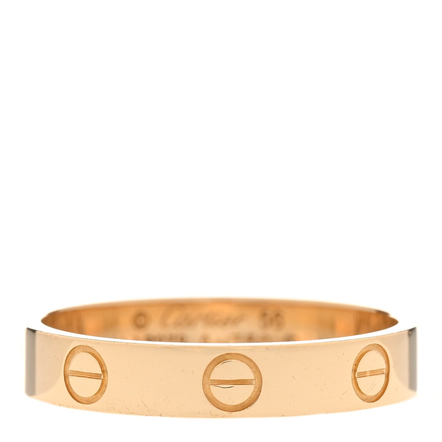 18K Yellow Gold 3.5mm LOVE Wedding Band Ring 56 7.5