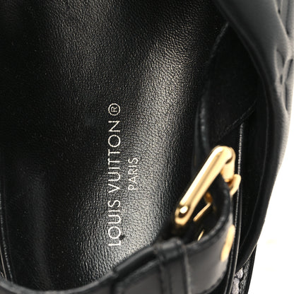 Louis Vuitton Lambskin Monogram Embossed Paseo Flat Comfort Sandals 36 Black 8 of 10