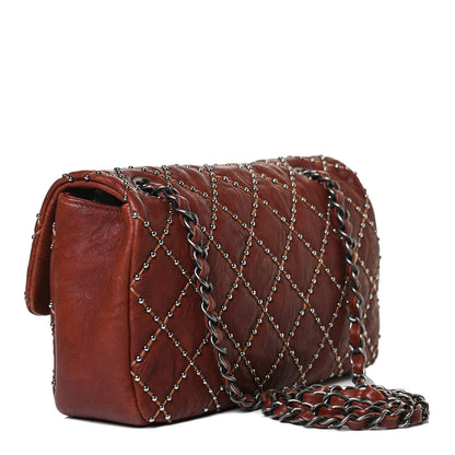 Chanel Studded Calfskin Lambskin Paris Dallas Flap Brown 3 of 15
