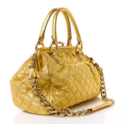 Marc Jacobs Metallic Calfskin Quilted Stam Gold 3 of 11