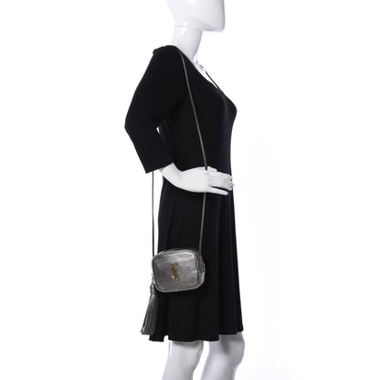 Saint Laurent Metallic Calfskin Monogram Blogger Bag Lapis 2 of 9